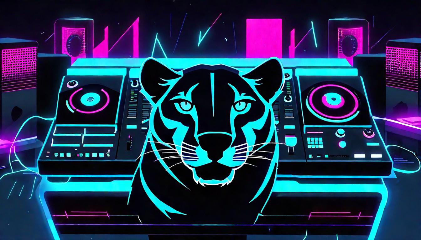DJPVMA livestreaming setup with puma mask
